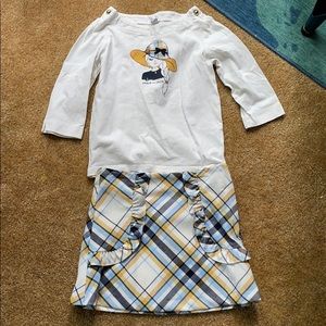 Janie and Jack shirt and skirt set